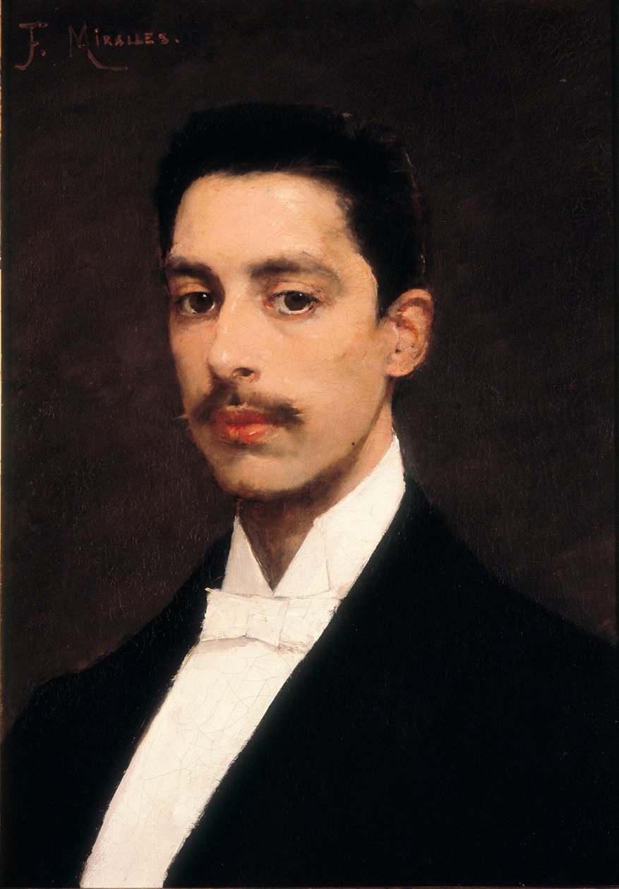 Enrique Granados (1867-1916) spanyol zongoraművész és zeneszerző portréja, 19. század vége (festmény) alkotó: Francesco Miralles Galaup