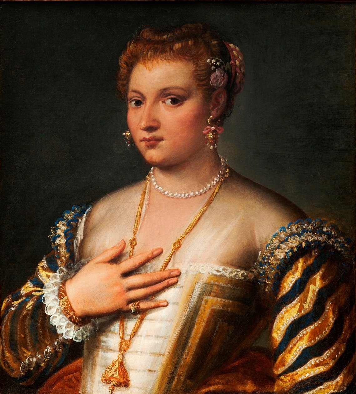 Egy fiatal velencei nő portréja (olaj, vászon) alkotó: Francesco Montemezzano