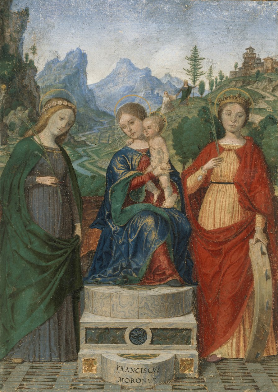 Szűz és gyermek trónol Szent Cecília és Alexandriai Katalin között, kb. 1510-15. alkotó: Francesco Morone