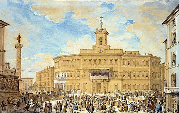 Róma kilátás (akvarell papíron) alkotó: Francesco Panini