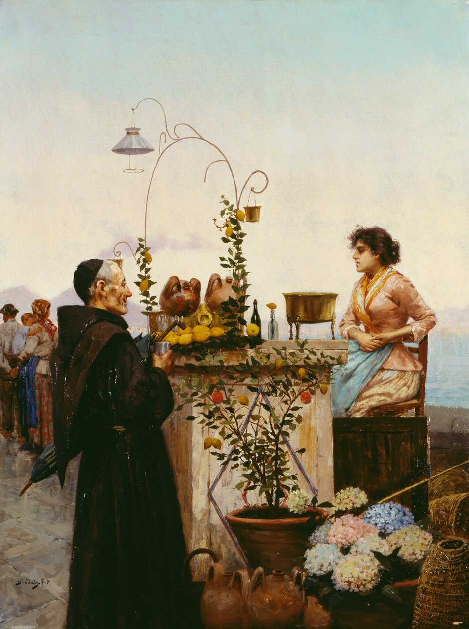 Italárus, Francesco Paolo Diodati (1864-1940), olaj, vászon, 68x51 cm alkotó: Francesco Paolo Diodati