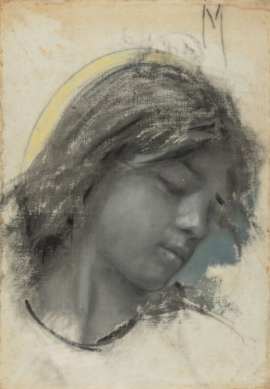 Angyalfej (recto); női fej (verso) alkotó: Francesco Paolo Michetti