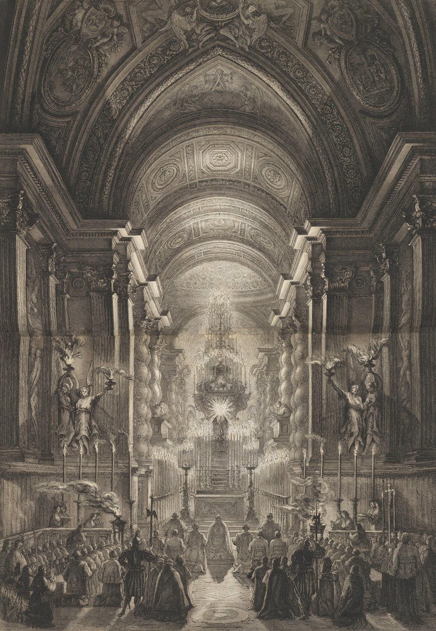 Ceremónia a Cappella Paolinában, Vatikánban, 1787. alkotó: Francesco Piranesi