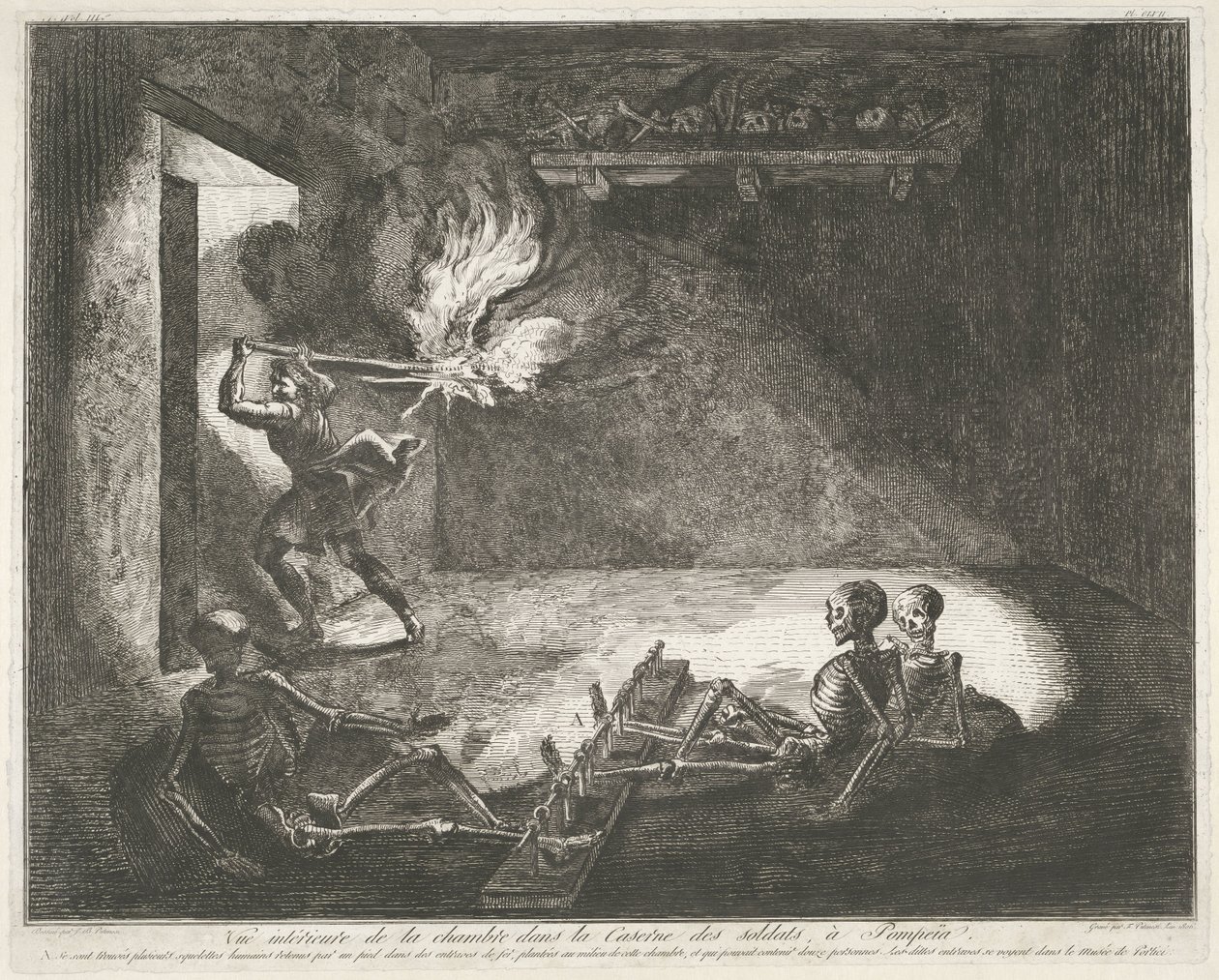 Soldatenkazerne te Pompei Magna Graecia régiségei (sorozat címe) alkotó: Francesco Piranesi