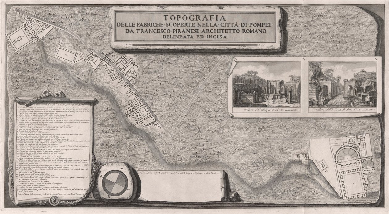 A városban felfedezett gyárak topográfiája? a Pompei alkotó: Francesco Piranesi