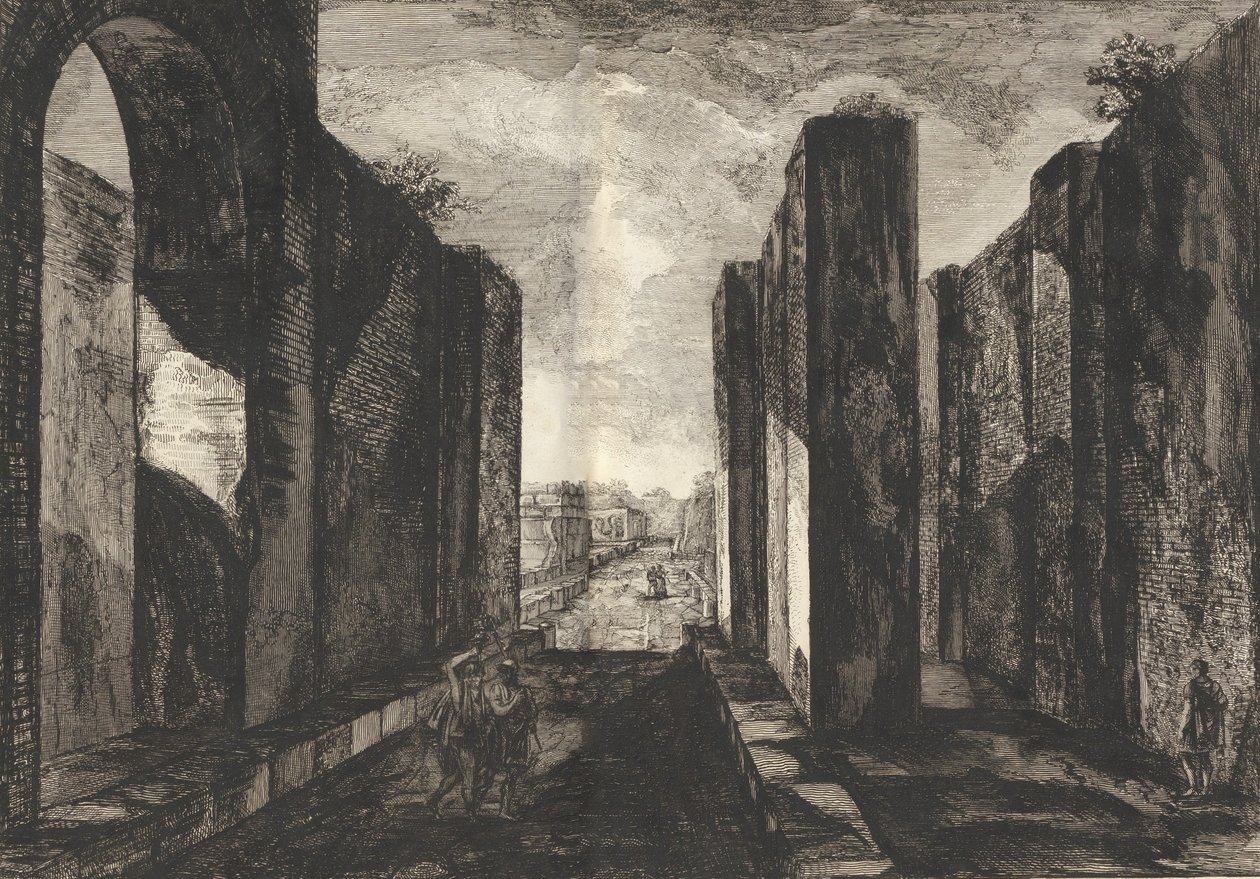 Kilátás Pompei város belsejére, az Antiquités de Pompeïa című művéből, a premier, Ant..., 1804. alkotó: Francesco Piranesi