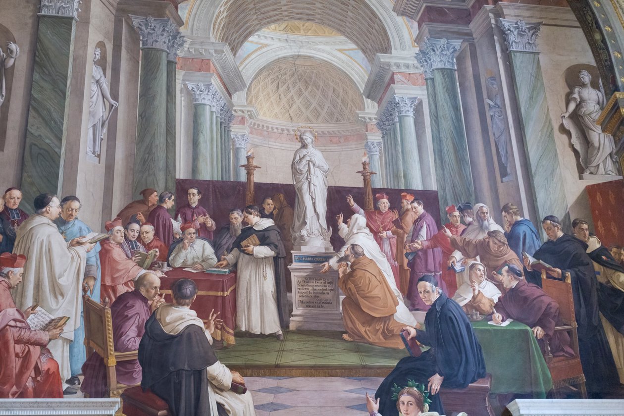 Beszélgetés a Szeplőtelen fogantatásról (freskó) alkotó: Francesco Podesti
