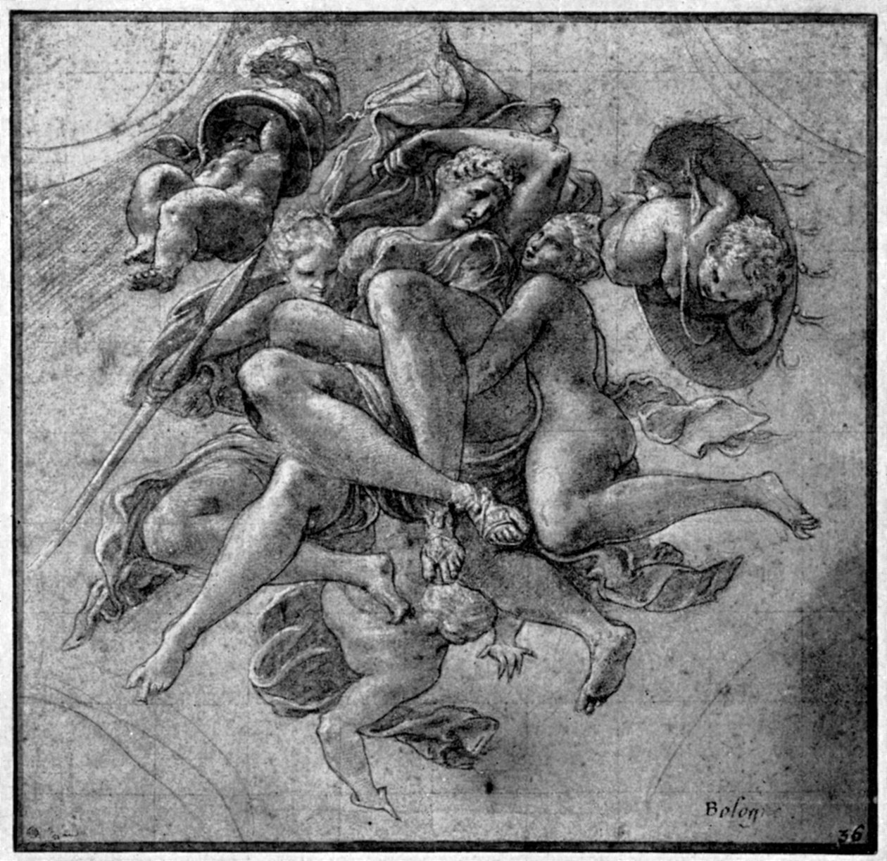 Tervezés az Ulysses Gallery számára, Fontainebleau, 1540-es évek, 1926 alkotó: Francesco Primaticcio