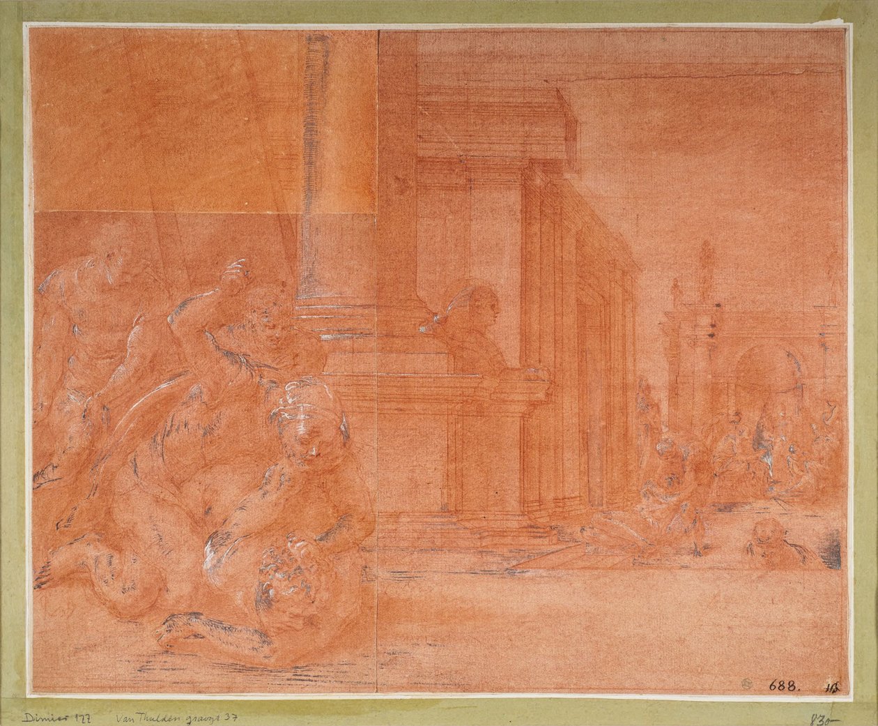 Odysseus bekämpft den Bettler Irus alkotó: Francesco Primaticcio