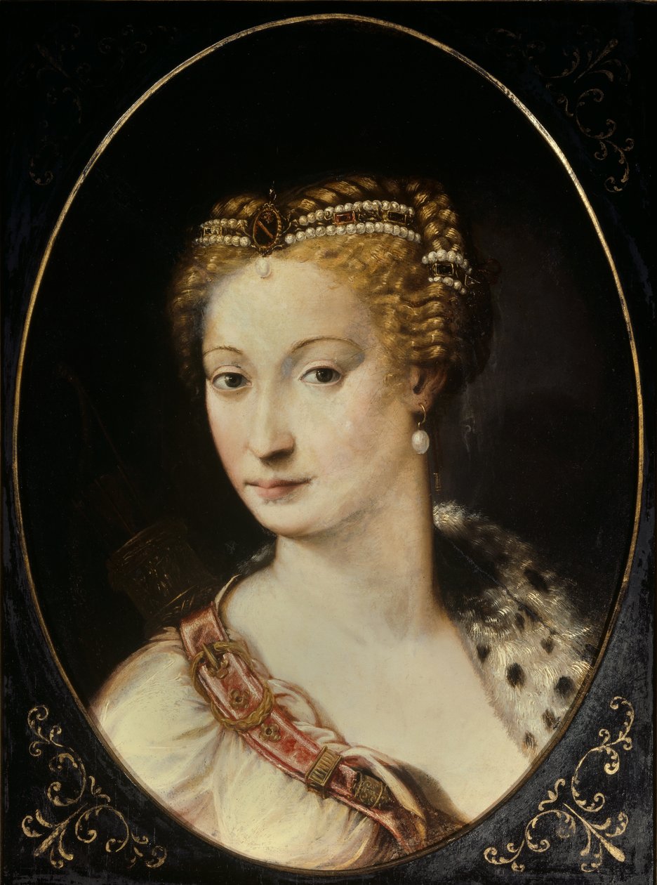 Diane de Poitiers (1499 - 1566) Breze hölgy, Valentinois hercegnő portréja. Francesco Primaticcio festménye, a Primatice (1504-1570) alkotó: Francesco Primaticcio