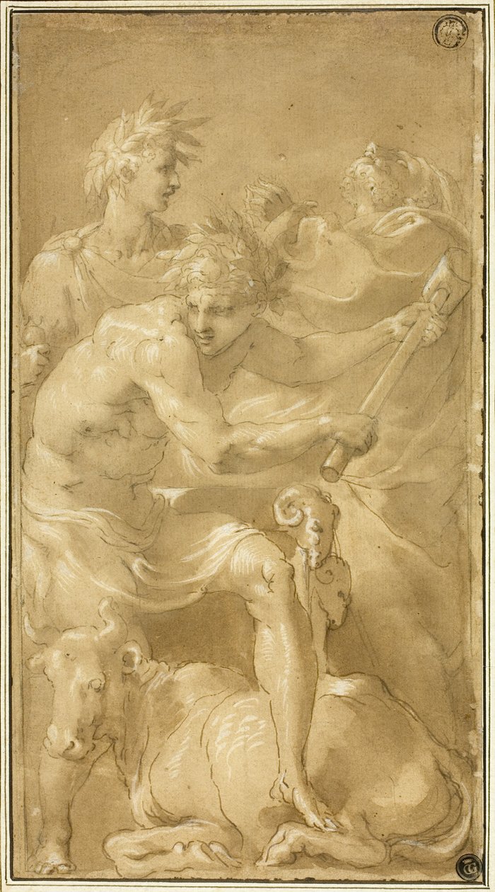 Egy bika feláldozása alkotó: Francesco Primaticcio