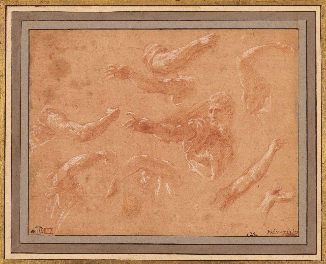 Studie von Gottvater mit Engeln alkotó: Francesco Primaticcio