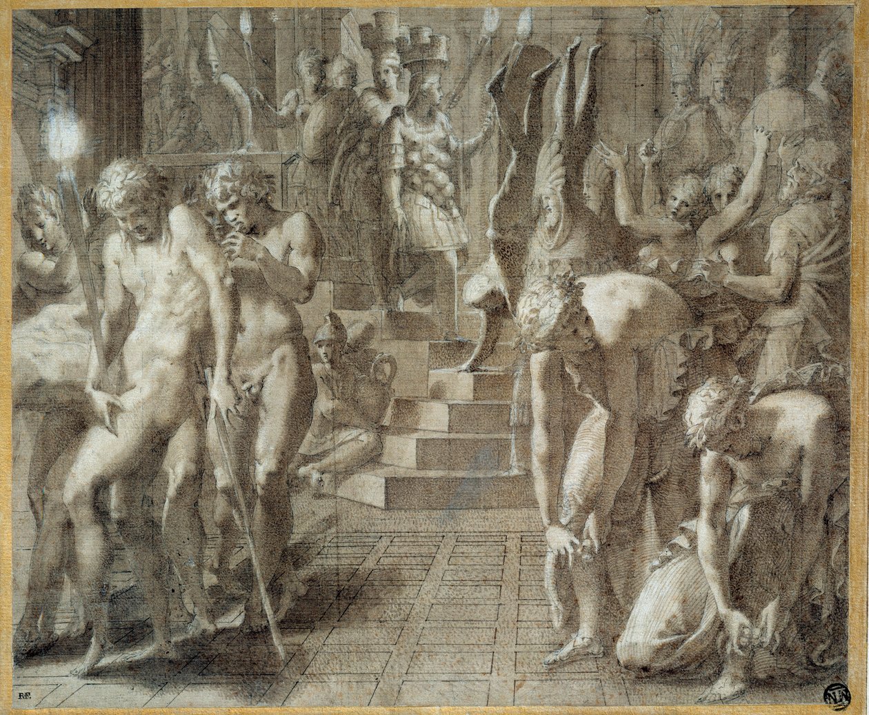 A Persepolis Masquerade. Francesco Primaticcio rajza, az úgynevezett The Primatice (1504-1570) alkotó: Francesco Primaticcio