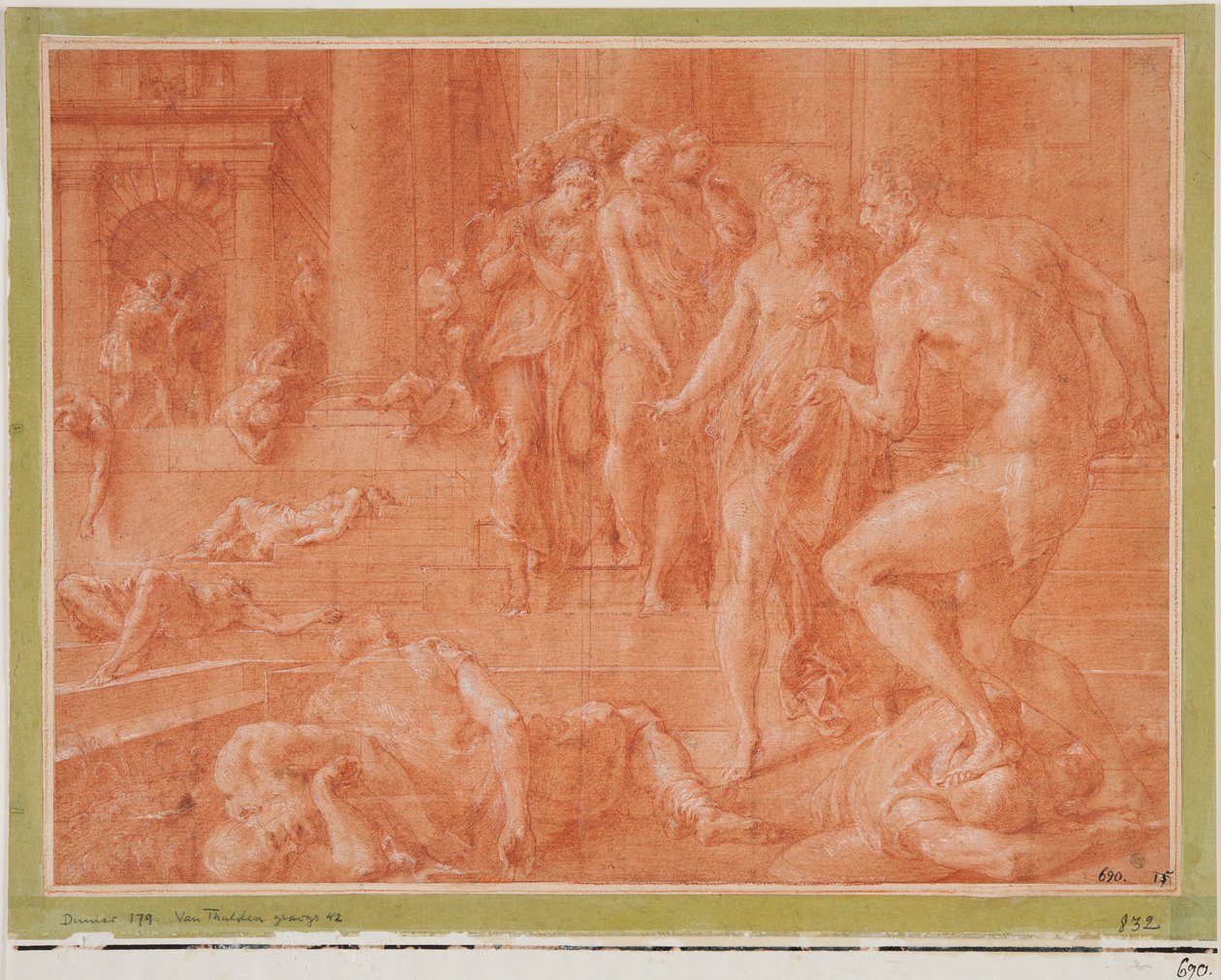 Odysseus befiehlt die Tötung von Penelopes Dienern alkotó: Francesco Primaticcio