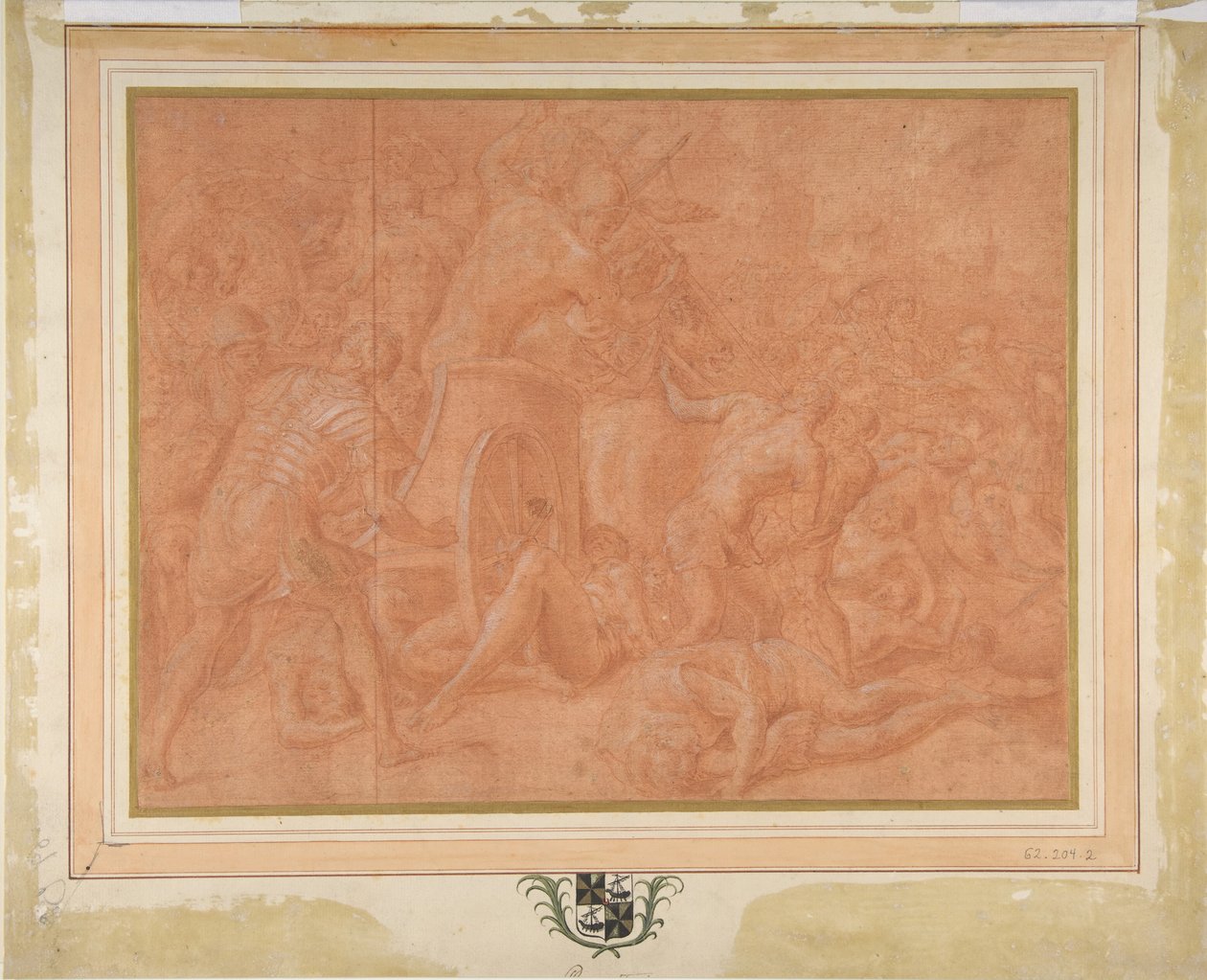 Ulysses és társai a Cicones elleni harcban Ismaros városa előtt, Tanulmány..., 1555-60. alkotó: Francesco Primaticcio