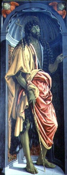 Keresztelő Szent János, oldaltábla a Szentségi Sátorból, 1484-6 körül (tempera a panelen) (részlet a 94757-ből) alkotó: Francesco and Raffaello Botticini