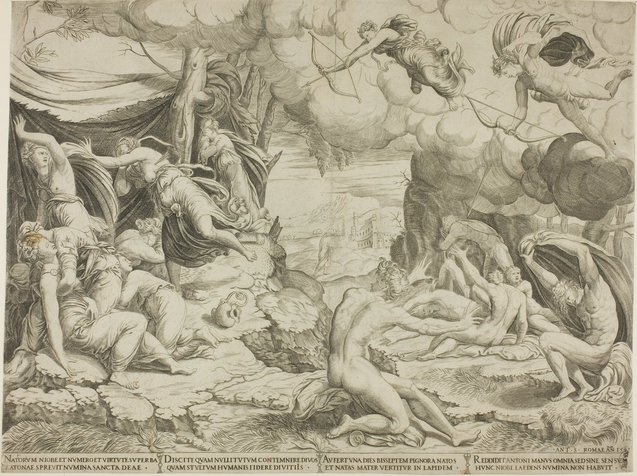 Niobe gyermekeinek halála alkotó: Francesco Salviati