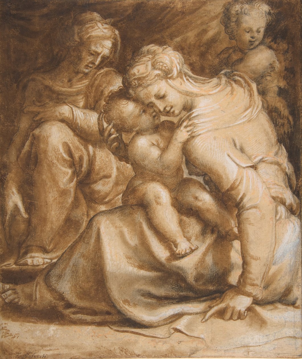 Szűz és gyermek Szent Annával és Keresztelő Jánossal, kb. 1550. alkotó: Francesco Salviati