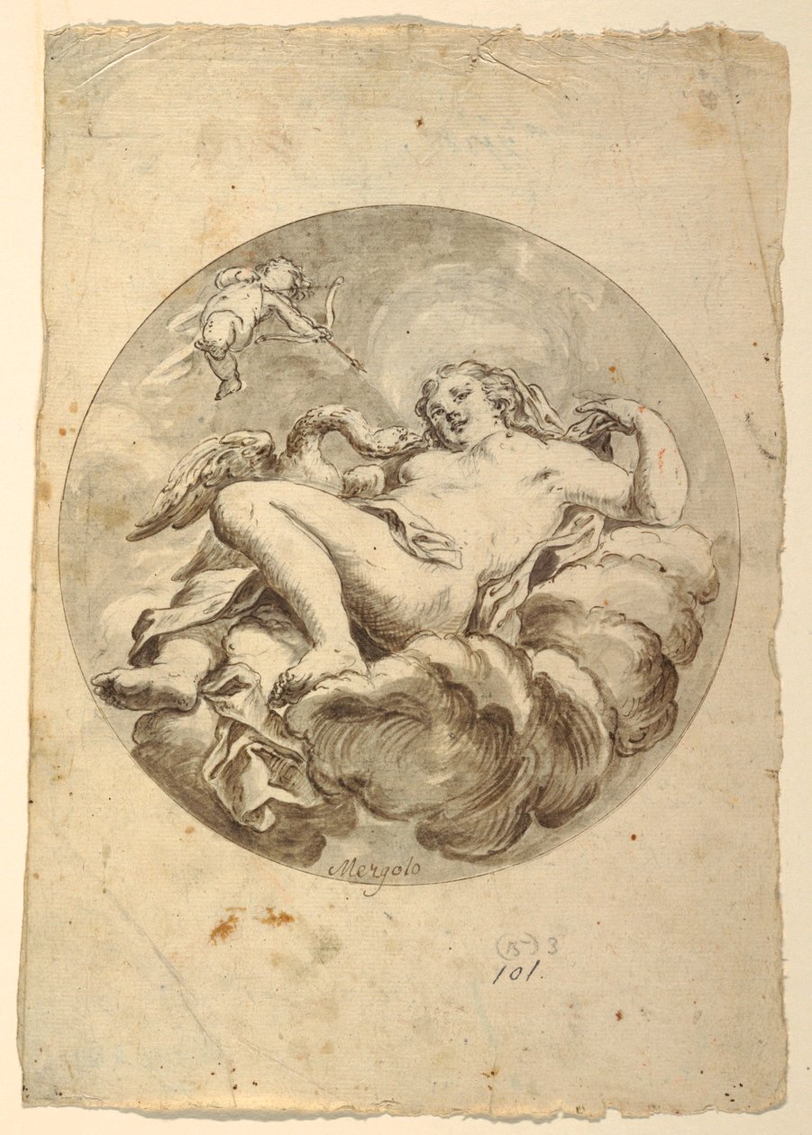 Rajz, mennyezeti freskó terve: 1775 körül. alkotó: Francesco Saverio Mergolo
