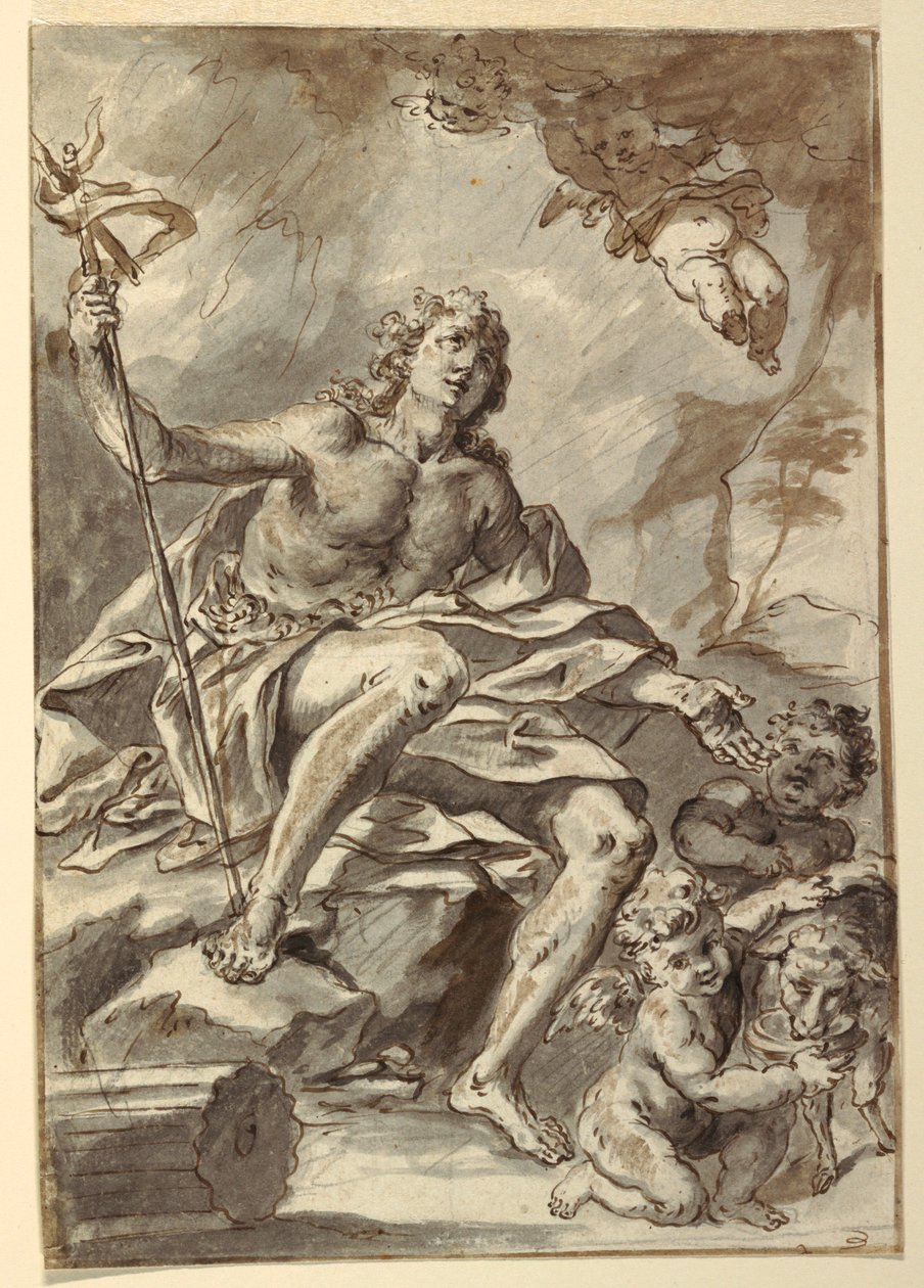 Rajz, Keresztelő Szent János, 1775 körül. alkotó: Francesco Saverio Mergolo
