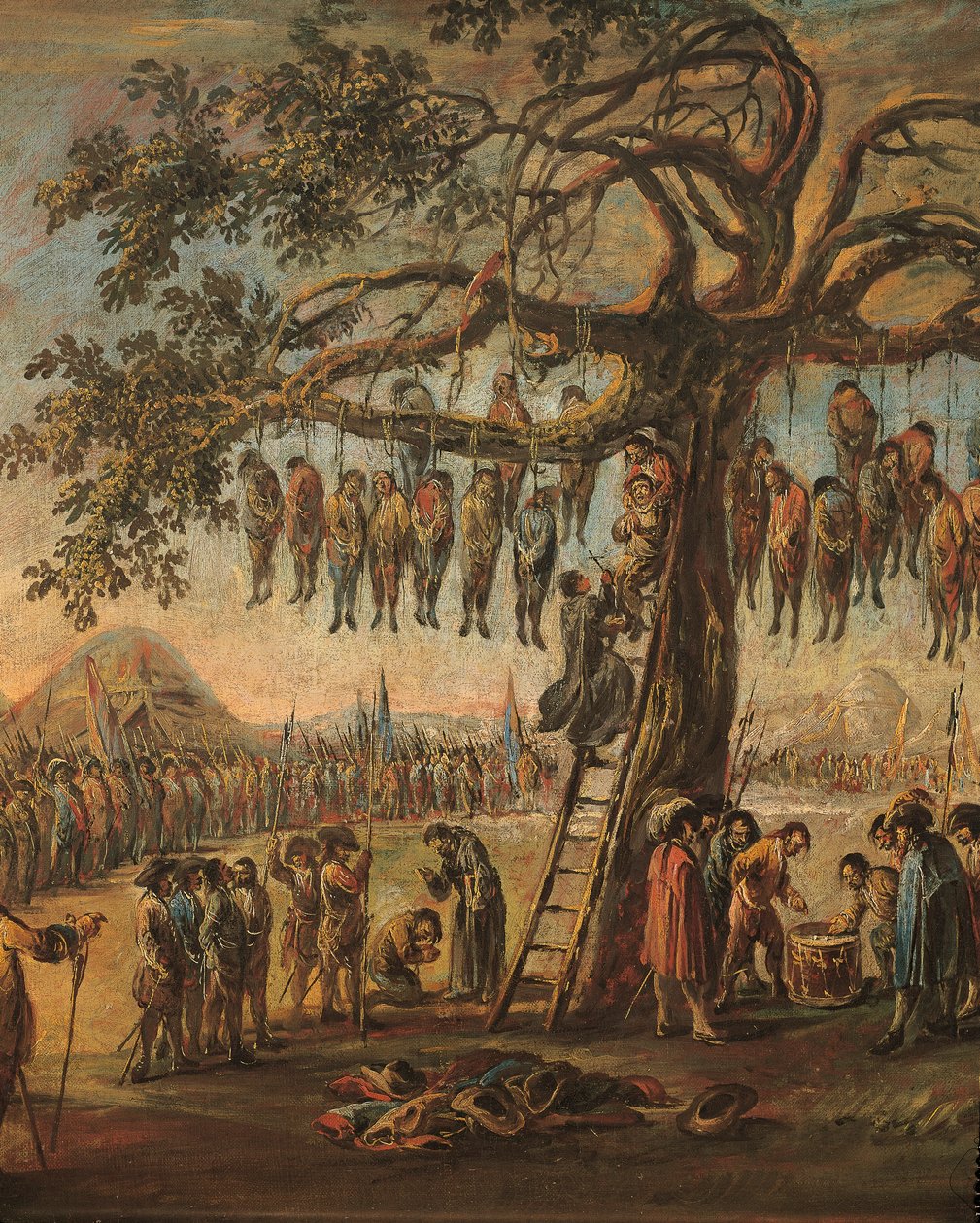 Francesco Simonini "A háború nyomorúságai: az akasztott emberek", részlet alkotó: Francesco Simonini