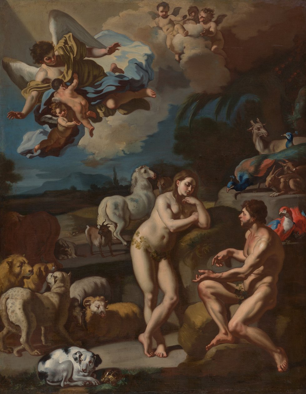 Ádám és Éva a Paradicsomban alkotó: Francesco Solimena