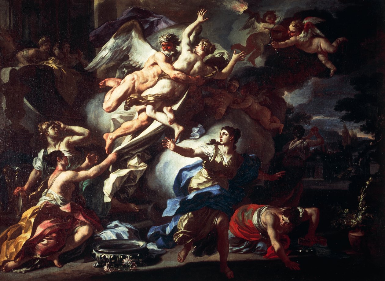 Boreas megerőszakolja Orythiát, Francesco Solimena (1657-1747), olaj, vászon, 99x135 cm. alkotó: Francesco Solimena