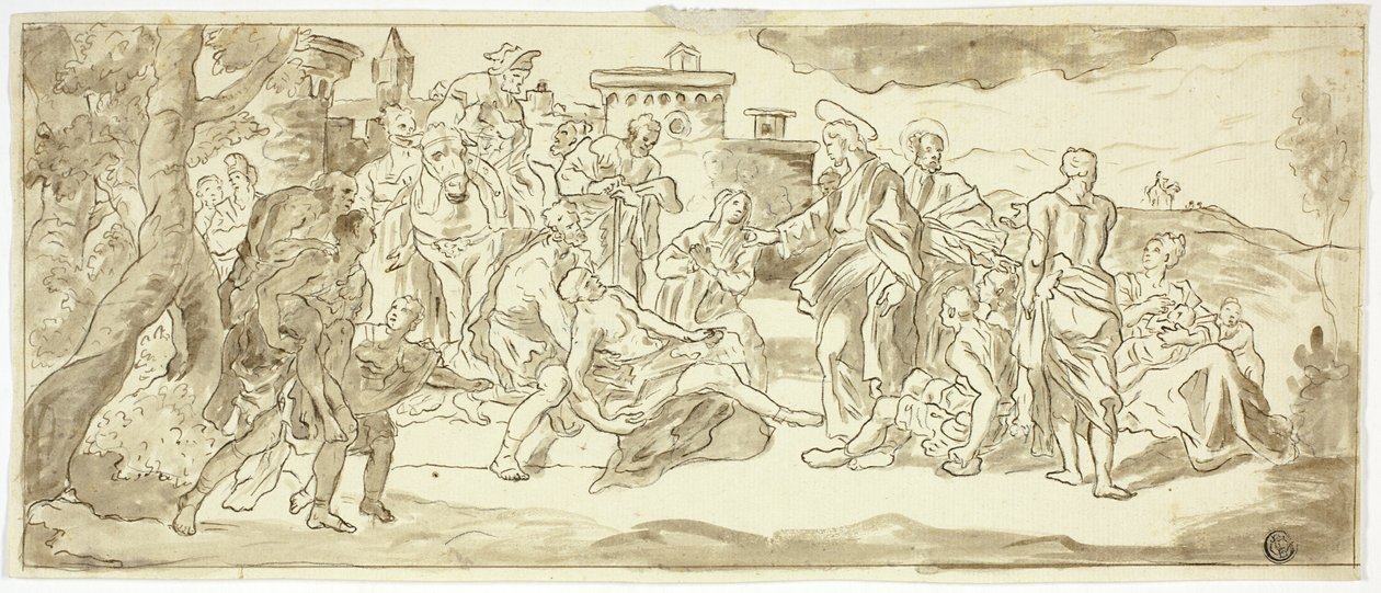 Krisztus meggyógyítja a sánta embert alkotó: Francesco Solimena