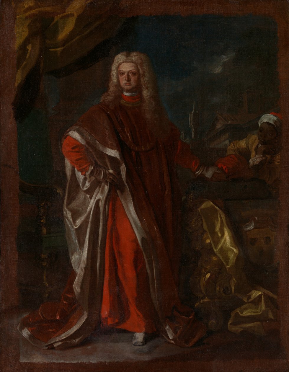 Diego Pignatelli dAragona 1687-1750 és egy rabszolga afrikai szolga, valószínűleg 1731-ben vagy 1732-ben. alkotó: Francesco Solimena