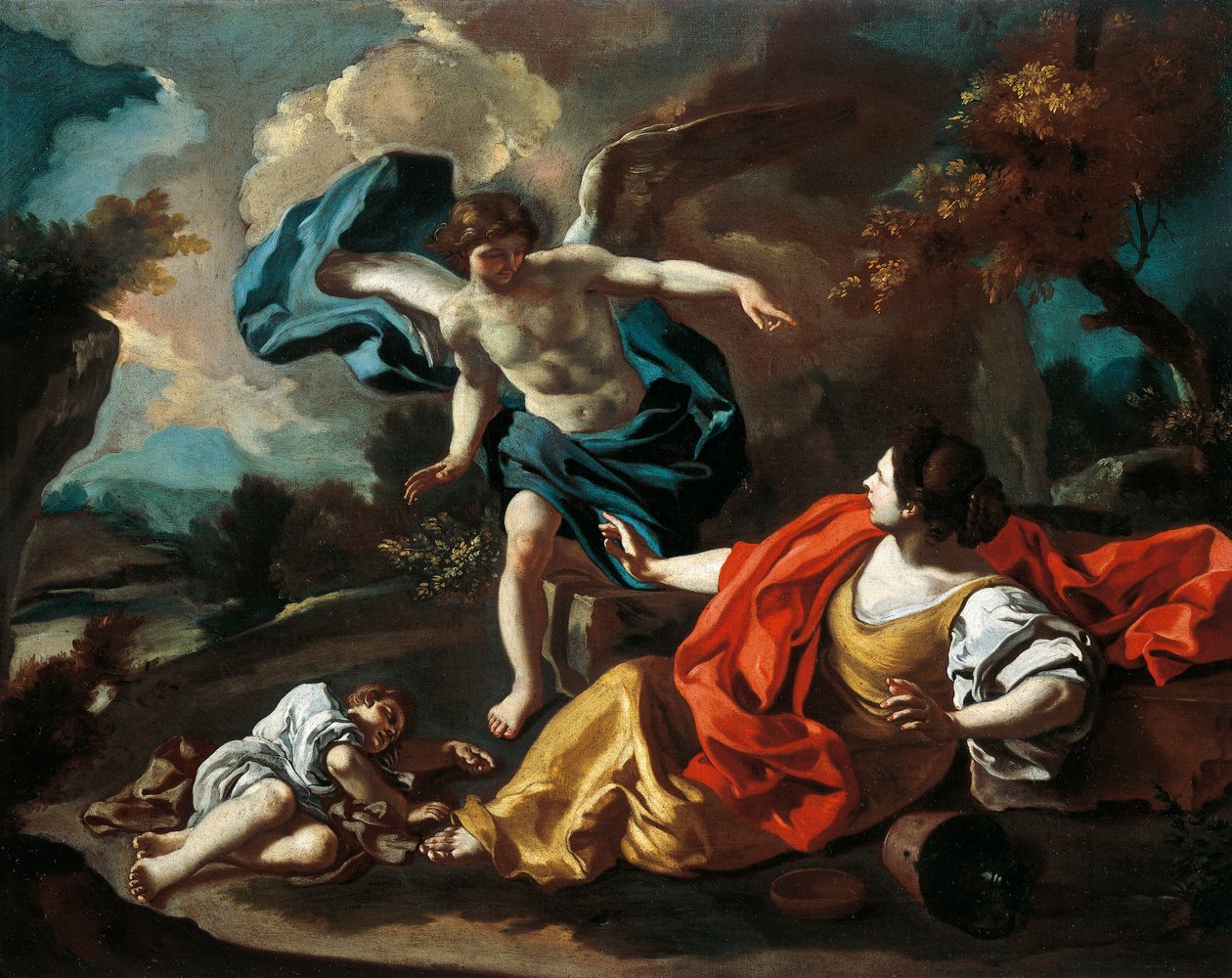Hagar és Ismael, Francesco de Mura (1696-1782), olaj, vászon, 73x98 cm alkotó: Francesco Solimena