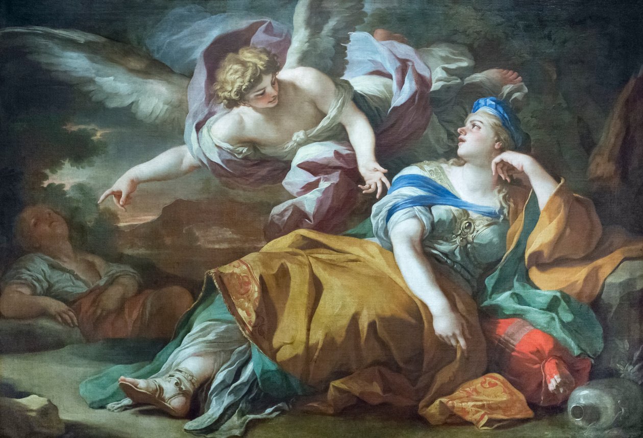Hágár és Izmael a sivatagban egy angyal által vigasztalva alkotó: Francesco Solimena
