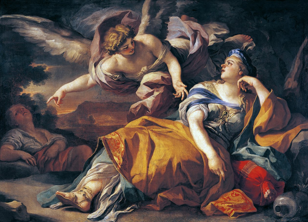 Hagar és az angyal, Francesco Solimena (1657-1747), olaj, vászon alkotó: Francesco Solimena