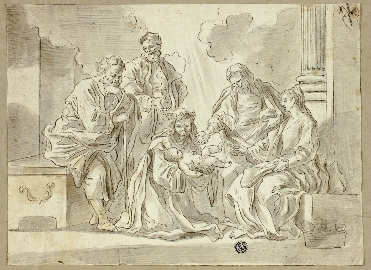 Szent család a szentekkel alkotó: Francesco Solimena