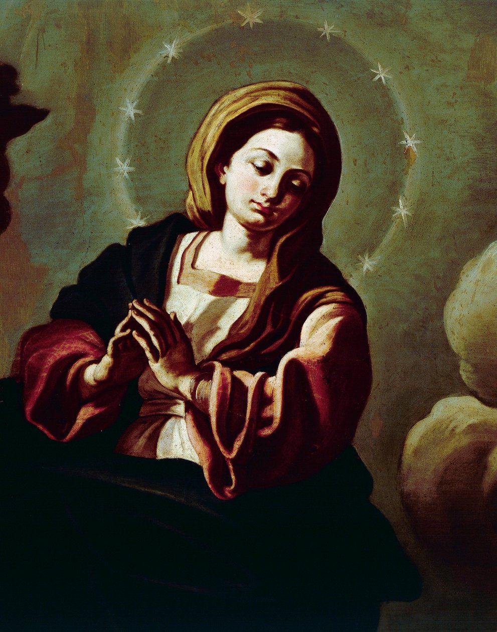 Szeplőtelen fogantatás, Francesco Solimenának (1657-1747) tulajdonított vászonfestmény, San Pardo székesegyház, Larino, Molise, Olaszország alkotó: Francesco Solimena
