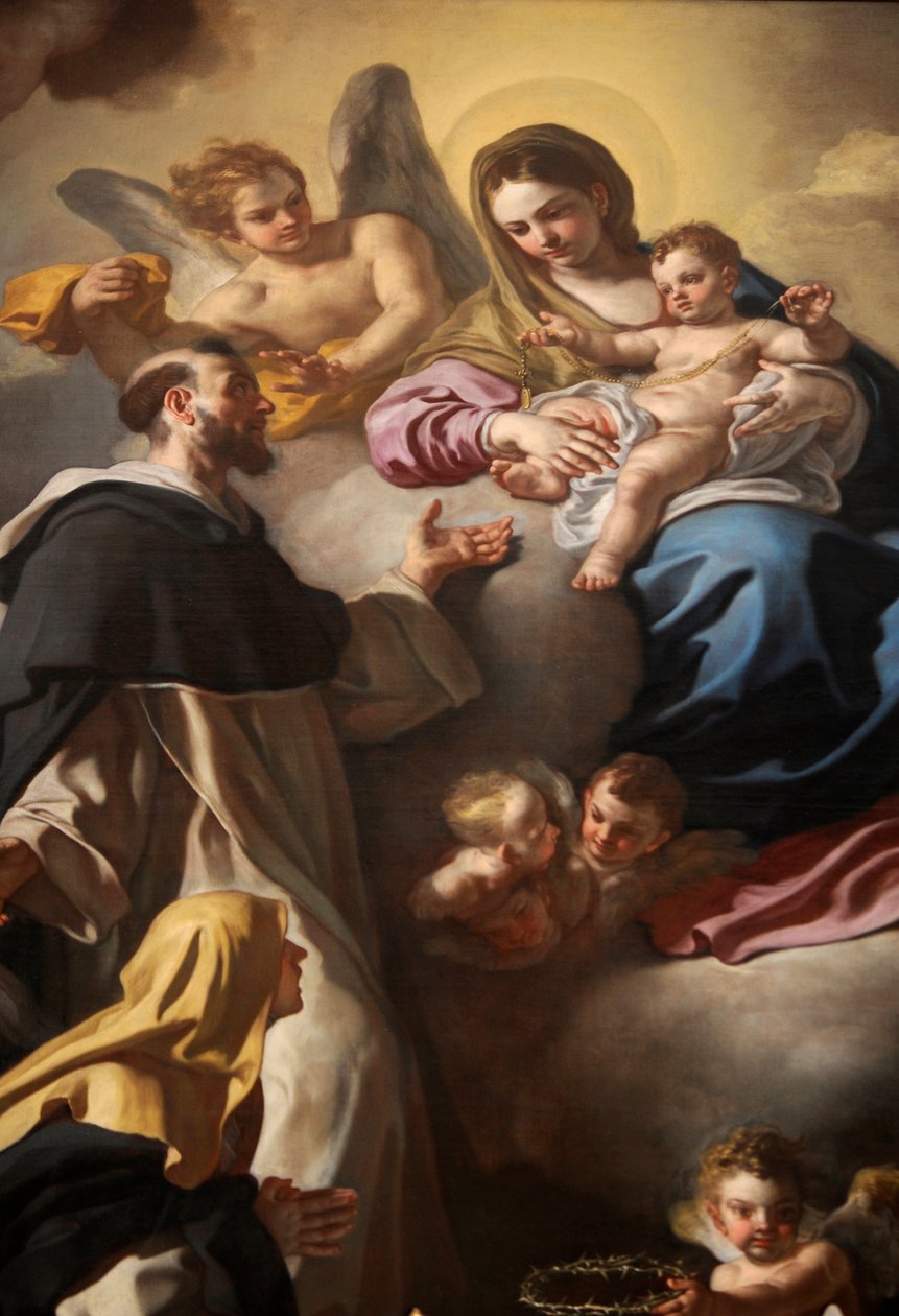 Rózsafüzér Madonna Domonkos és Katalin szentekkel alkotó: Francesco Solimena