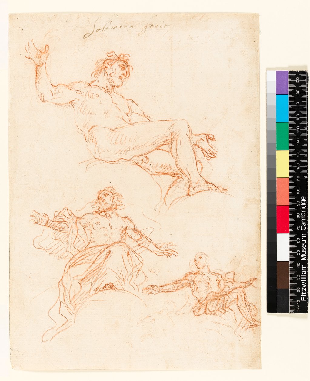 Recto: Tanulmányi lap. Verso: Enyhe tintafirkák, esetleg drapériatanulmány? , 1700-1799 alkotó: Francesco Solimena
