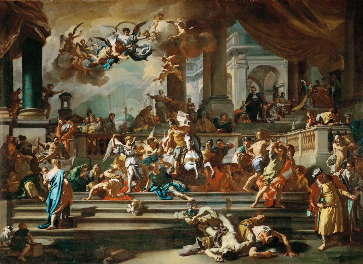 Heliodorus kiűzése a templomból alkotó: Francesco Solimena