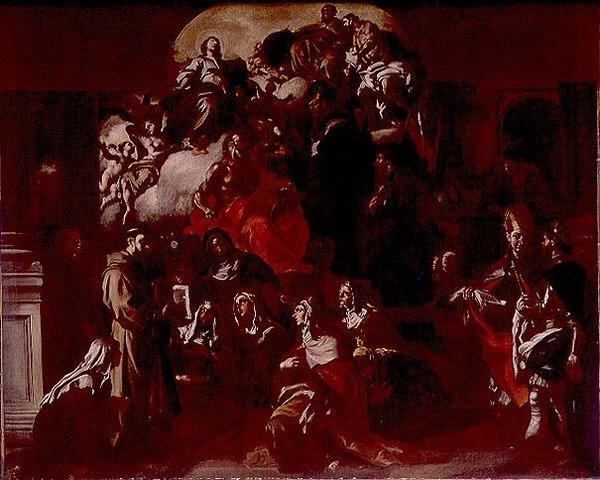 A Szentháromság Madonnával és a szentekkel, 1705 körül (olaj, vászon) alkotó: Francesco Solimena