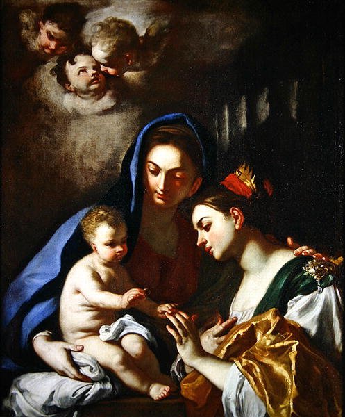Szent Katalin misztikus házassága (olaj, vászon) alkotó: Francesco Solimena