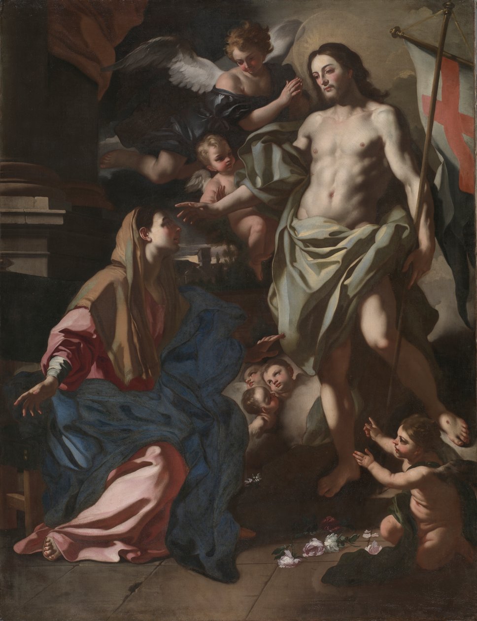 A feltámadt Krisztus megjelenik a Szűzanyának, 1708 körül (olaj, vászon) alkotó: Francesco Solimena