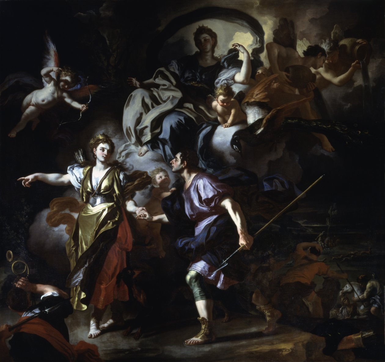 Dido és Aeneas királyi vadászata, 1712-14 alkotó: Francesco Solimena