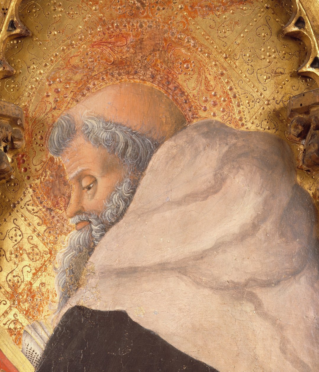 Dalbono Edward profilja a Lazara-oltár részlete, Francesco Squarcione (1397-1468), tempera a panelen alkotó: Francesco Squarcione