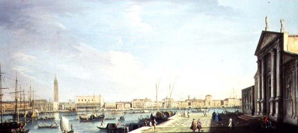 A Bacino di San Marco, a Doges-palotával és a Riva degli Schiavonival (18. század) alkotó: Francesco Tironi