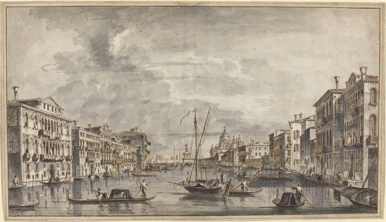 A Grand Canal a tisztelgés és a Dogana felé néz alkotó: Francesco Tironi