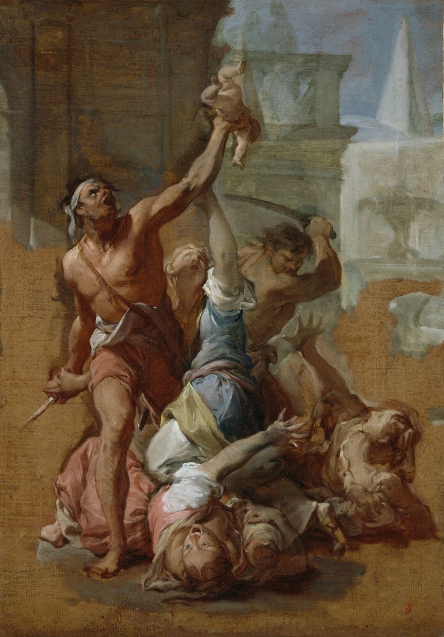 Tanulmány az ártatlanok mészárlásához, 1700-1710 körül (olaj, vászon) alkotó: Francesco Trevisani