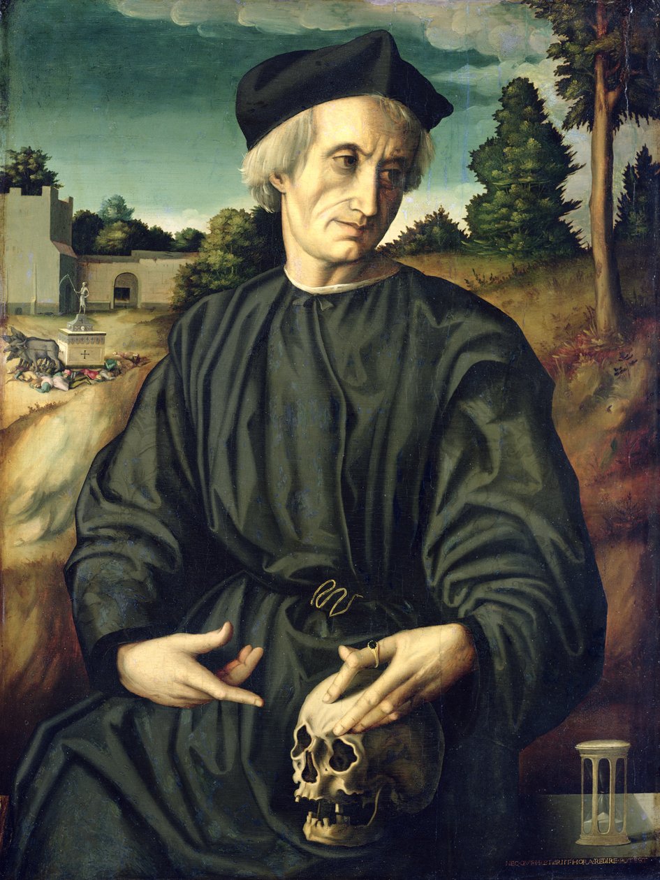 VI. Hadrianus pápáról (1459-1523) mint papról készült portré alkotó: Francesco Ubertini Il Bacchiacca