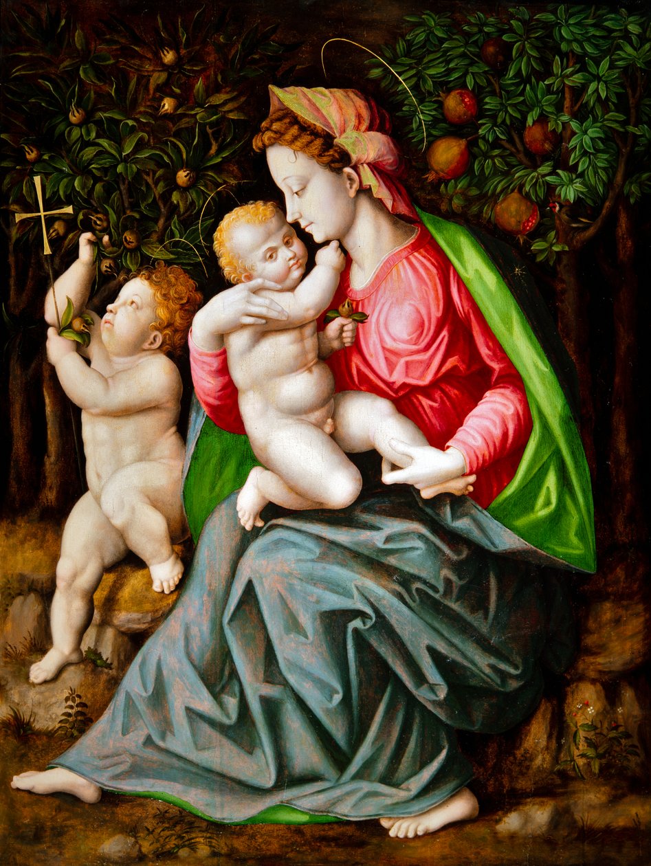 Szűzanya és gyermeke a Szent János csecsemővel alkotó: Francesco Ubertini Il Bacchiacca