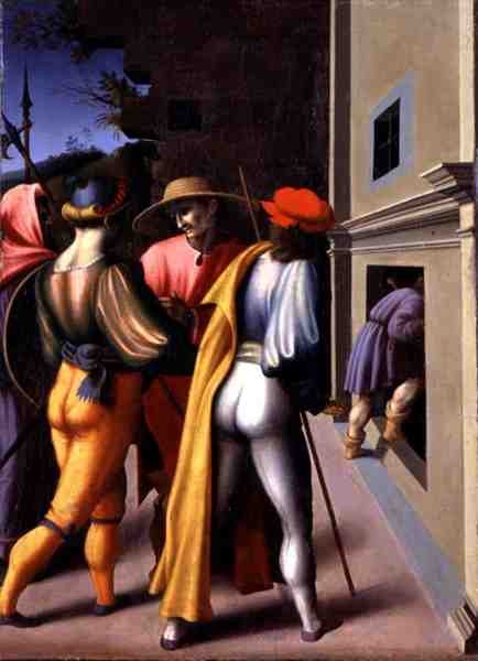 A testvérek letartóztatása, a Giuseppe Ebreo történeteiből (tempera a panelen) alkotó: Francesco Ubertini Verdi Bachiacca