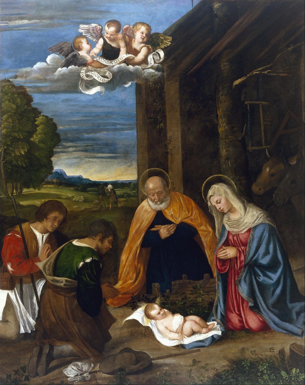 A születés a pásztorokkal alkotó: Francesco Vecellio
