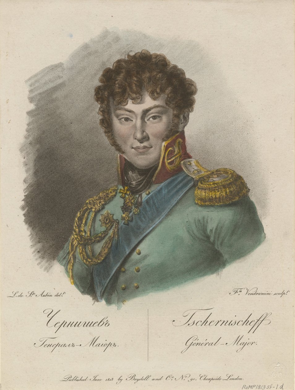 Alekszandr Ivanovics Csernisov gróf portréja 1786-1857, 1813 alkotó: Francesco Vendramini